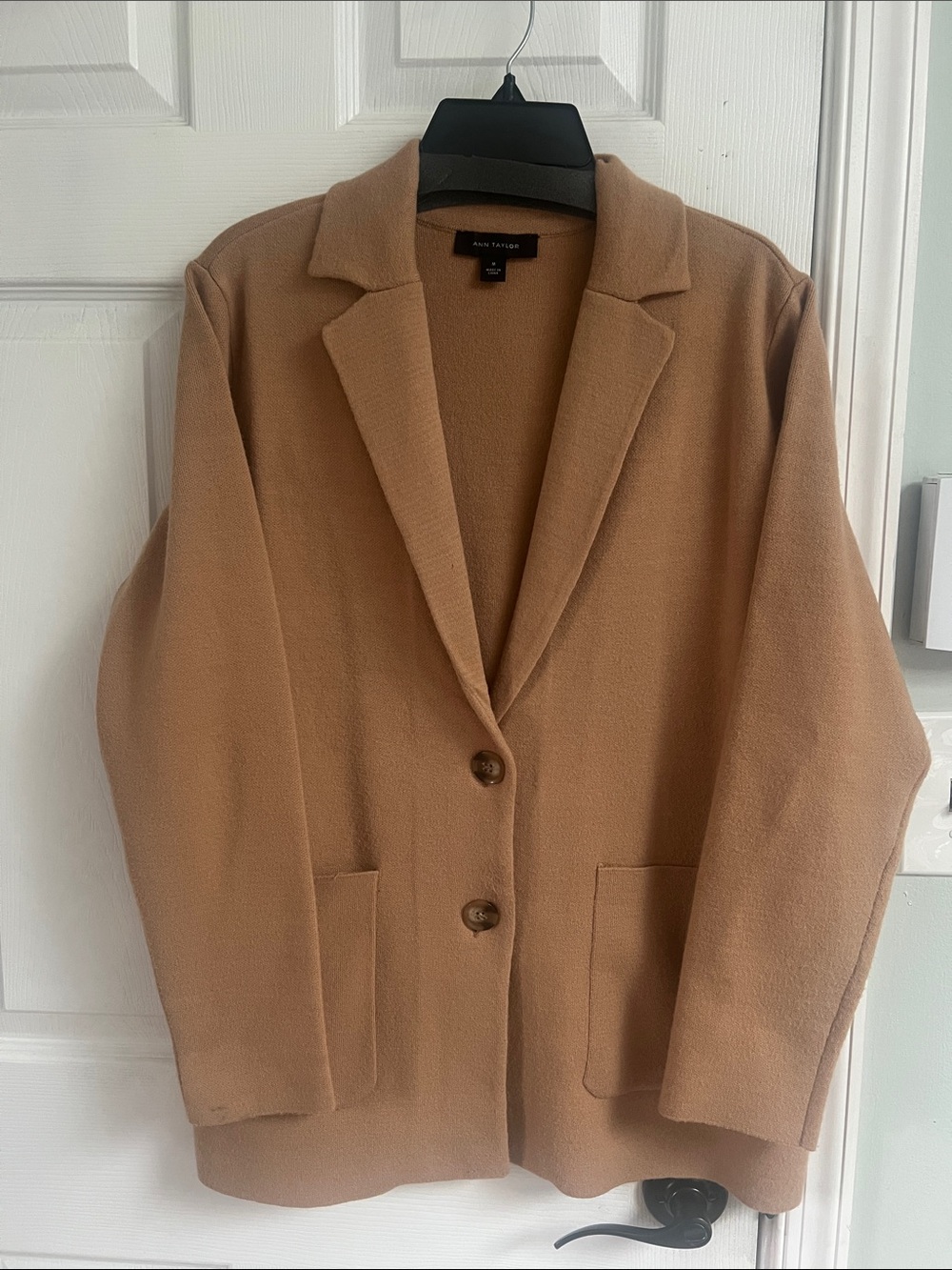 Ann Taylor Camel Two-Button knit Blazer Jacket